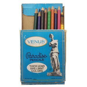 Venus Paradise Pencils Thick Lead Brilliant Colors Set Vintage PARTIAL CONTENTS